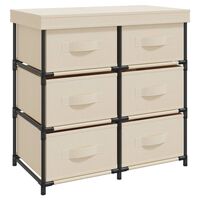 vidaXL Storage Cabinet with 6 Drawers 55x29x55 cm Cream Steel