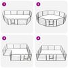 vidaXL Dog Playpen 12 Panels Steel 80x60 cm Black