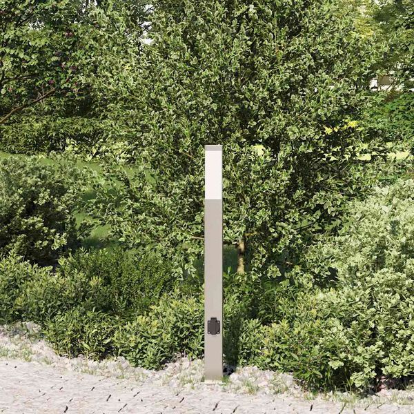 vidaXL Bollard Light with Outlet 80 cm Stainless Steel IP44