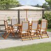 vidaXL 9 Piece Garden Dining Set Solid Wood Acacia and Textilene