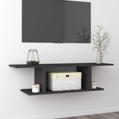 vidaXL Wall Mounted TV Cabinet Grey 103x30x26.5 cm