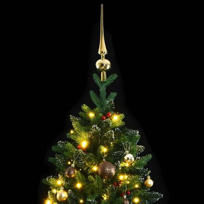 vidaXL Artificial Hinged Christmas Tree 150 LEDs & Ball Set 150 cm