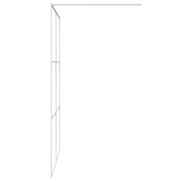vidaXL Walk-in Shower Wall White 140x195 cm Clear ESG Glass