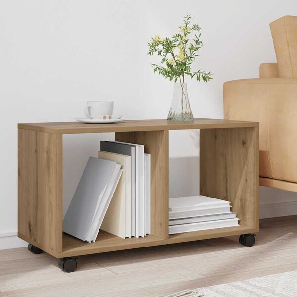 vidaXL&nbsp;Rolling&nbsp;Cabinet&nbsp;Artisian Oak 72x33x42.5 cm Engineered Wood