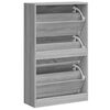 vidaXL Shoe Cabinet Grey Sonoma 63x24x103 cm Engineered Wood