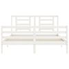 vidaXL Bed Frame without Mattress White King Size Solid Wood