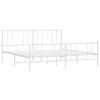 vidaXL Metal Bed Frame without Mattress with Footboard White 180x200cm