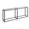 vidaXL Console Table Transparent 200x35x75.5cm Tempered Glass