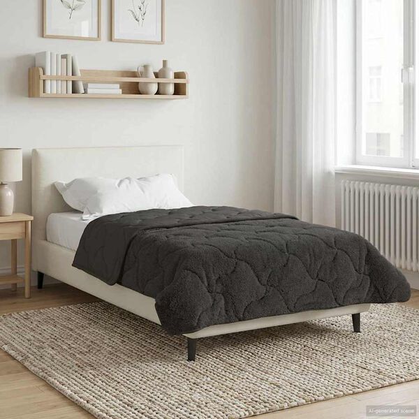vidaXL Full Year Duvet Quilted Anthracite 155 x 200 cm