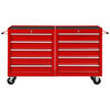 vidaXL Tool Trolley with 10 Drawers Steel Red (147175+147176)