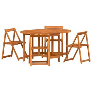 vidaXL Garden Table Folding 5 pcs Brown Solid Acacia Wood