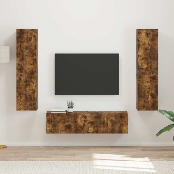 vidaXL TV Cabinet Set 6 pcs Smoked Oak Engineered Wood