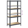 vidaXL 4-Layer Storage Shelf Anthracite Steel&Engineered Wood