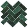 vidaXL Herringbone Tile 20 pcs Dark Green 30 x 30 cm