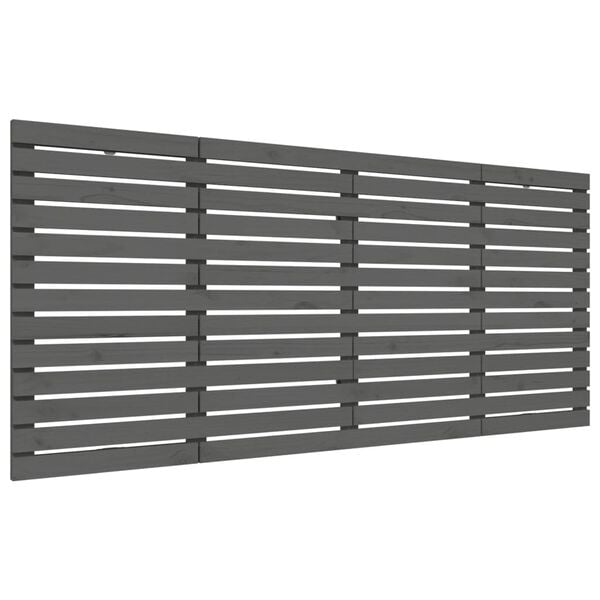 vidaXL Wall Headboard Grey 166x3x91.5 cm Solid Wood Pine