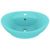 vidaXL Luxury Basin Overflow Oval Matt Light Green 58.5x39 cm Ceramic