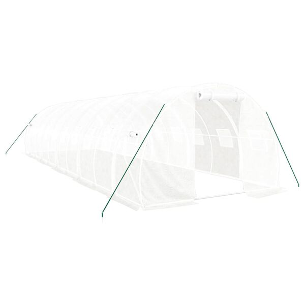 vidaXL Greenhouse with Steel Frame White 30 m&sup2; 10x3x2 m