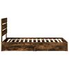 vidaXL Storage Bed with Drawer Smoked Oak 90 x 200 cm Engineered Wood