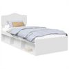 vidaXL Bed Frame with Headboard White 90 x 200 cm Solid Pine Wood