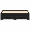 vidaXL Bed Frame with Drawer Black Oak 160 x 200 cm Engineered Wood