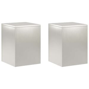 vidaXL Plant Stand 2 pcs Silver 30 x 30 x 40 cm Steel