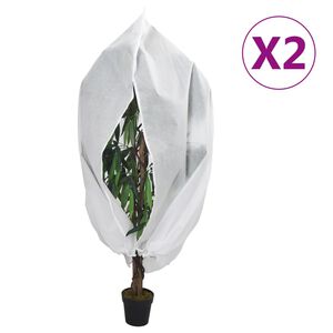 vidaXL Plant Fleece Covers with Zip 2 pcs 70 g/m&sup2; 1x1.55 m
