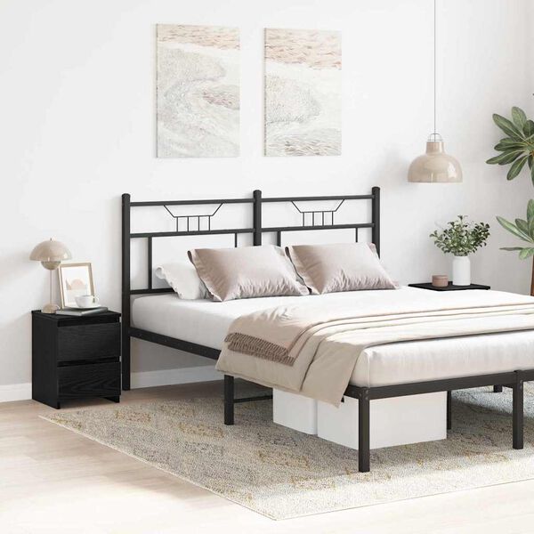 vidaXL Bedside Cabinet 2 pcs Black Oak 30 x 30 x 40 cm Engineered Wood