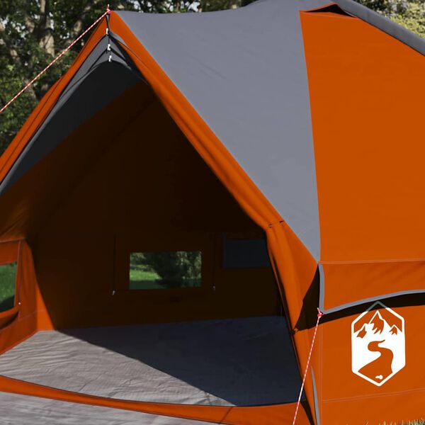vidaXL Teepee Tent with Roof Grey and Orange 431 x 366 x 185 cm
