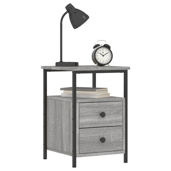 vidaXL Bedside Cabinet Grey Sonoma 34x35.5x50 cm Engineered Wood
