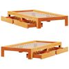 vidaXL Bed Frame without Mattress Wax Brown 100x200 cm Solid Wood Pine