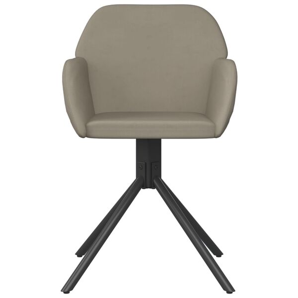 vidaXL Swivel Dining Chairs 2 pcs Light Grey Velvet