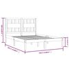 vidaXL Bed Frame without Mattress White Solid Wood 200x200 cm (810038+818591)