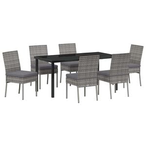 vidaXL Garden Dining Set 7 pcs Grey Powder-Coated Steel