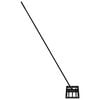 vidaXL Garden Rake Manual Black 75 x 25 x 200 cm Powder-Coated Steel