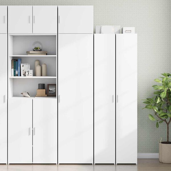 vidaXL Slim Storage Cabinet White 50x42.5x225 cm Engineered Wood