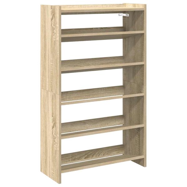 vidaXL Shoe Rack Sonoma Oak 60x25x100 cm Engineered Wood