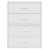 vidaXL Cabinets with 2 Drawers 2 pcs White 60x31x40 cm Engineered Wood
