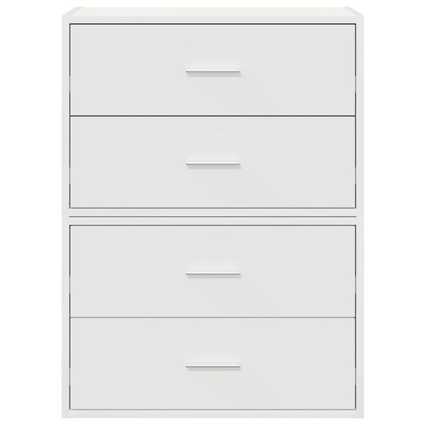vidaXL Cabinets with 2 Drawers 2 pcs White 60x31x40 cm Engineered Wood