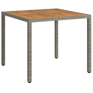 vidaXL Garden Table Grey 90 x 90 x 75 cm Poly Rattan