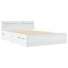 vidaXL Bed Frame with Drawer White 137 x 188 cm Engineered Wood
