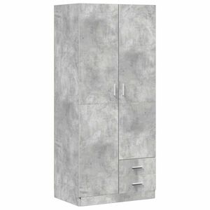 vidaXL Wardrobe Concrete Grey 80x52x180 cm Engineered Wood