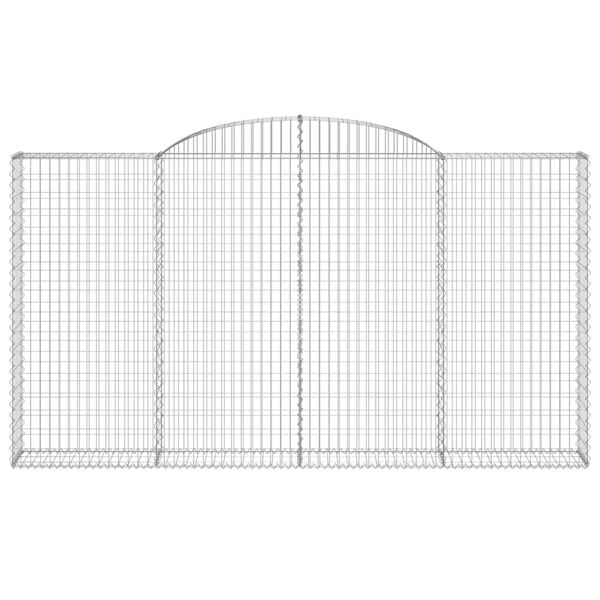 vidaXL Arched Gabion Baskets 12 pcs 300x30x160/180 cm Galvanised Iron