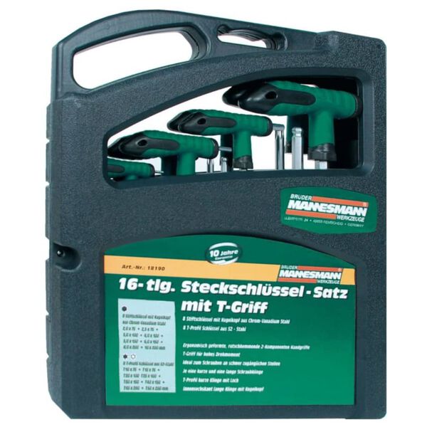Br&uuml;der Mannesmann 16 Piece T-Handle Wrench Set 18190