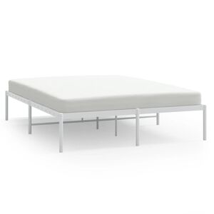 vidaXL Metal Bed Frame without Mattress White 160x200cm