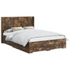 vidaXL Bed Frame with Storage and Headboard Smoked Oak Engineered Wood