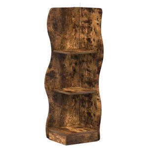 vidaXL Corner Shelf Smoked Oak 34 x 33 x 102 cm Engineered Wood