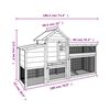 vidaXL Chicken Coop Grey 186.5x58.5x113 cm Solid Wood Pine