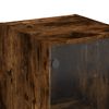 vidaXL Highboard with Glass Door Smoked Oak 35x37x142 cm