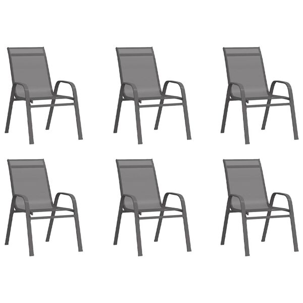 vidaXL 7 Piece Garden Dining Set Grey and Black