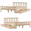 vidaXL Bed Frame without Mattress 120x190 cm Small Double Solid Wood Pine